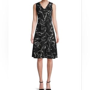 Karl Lagerfeld Paris Floral-Print Fit & Flare Dress